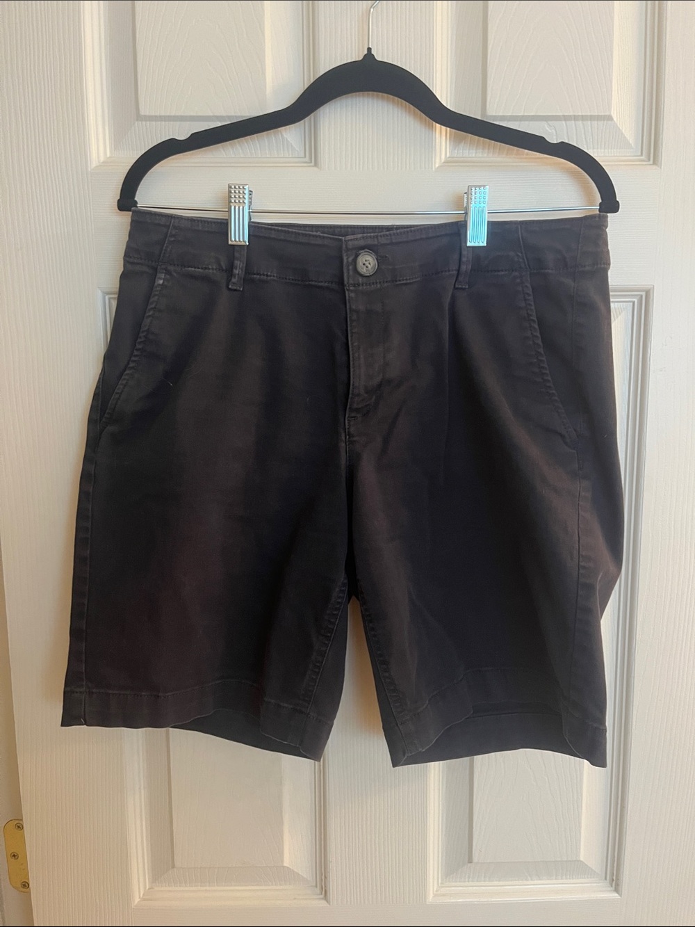 LOFT dark gray  Mid-Length Chino Bermuda Shorts
